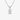 An oval-cut diamond pendant necklace in a white gold four-prong setting on a delicate cable chain, shown against a light gray background.