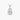 A pear-cut diamond white gold pendant in a four-prong setting on a clean white background.